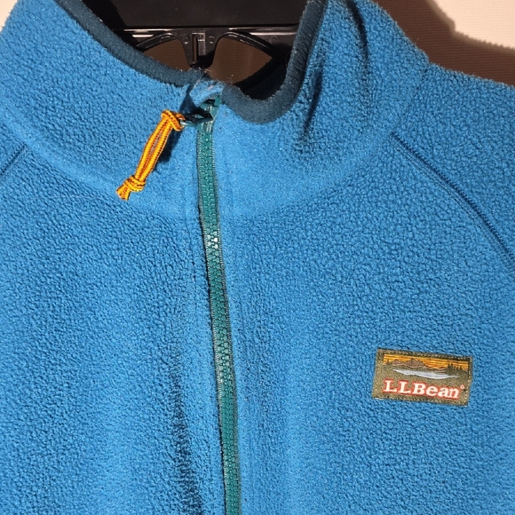 L.L. Bean Teal and Rust Fleece Pullover - Picture 5 of 6